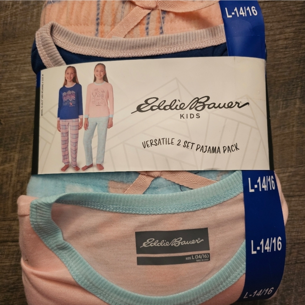 Eddie Bauer Girls 4-piece Pajama Set - Size L (14/16)